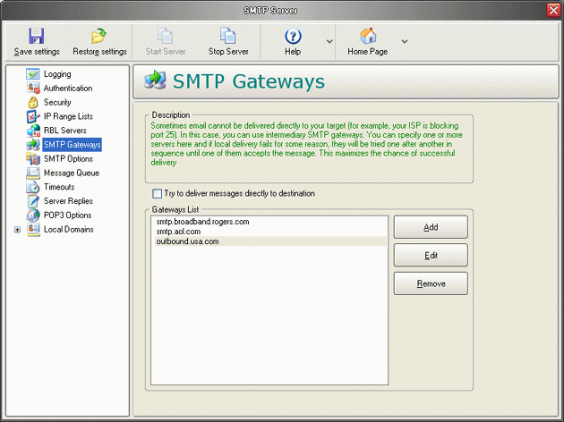Personal Mail Server - SMTP/POP3 mail server software